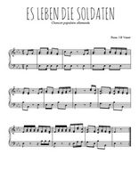 Téléchargez l'arrangement pour piano de la partition de allemagne-es-leben-die-soldaten en PDF